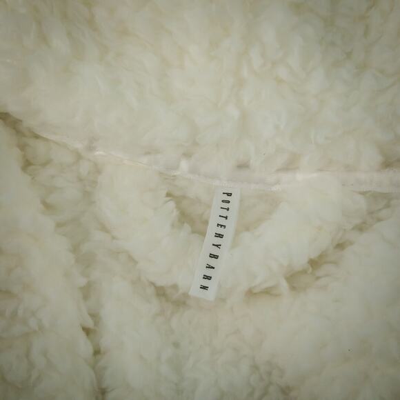 Pottery Barn Size Small S Ivory Sherpa Teddy Belted Tunic Length Knit Bath Robe - Picture 4 of 7
